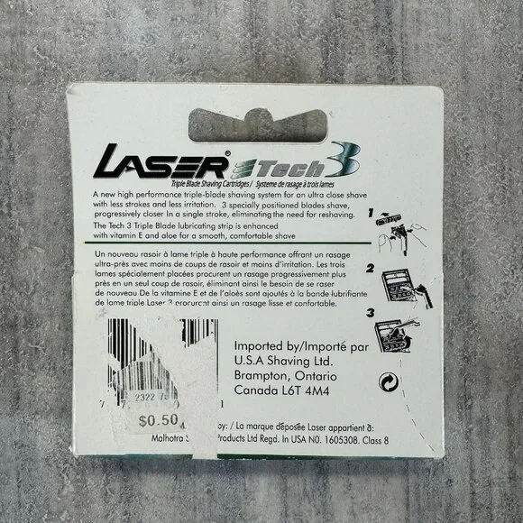 Laser Tech 3 Sensor Razor Blades, Works with Sensor Excel Razor 4 Cartridges New - Picture 2 of 2